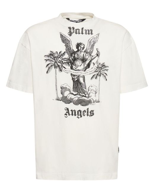 Palm Angels University T-Shirt mit Logo-Print in White für Herren