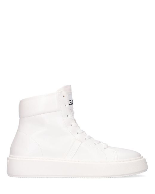 Ganni Leather 40mm Vegea Sneakers in White | Lyst