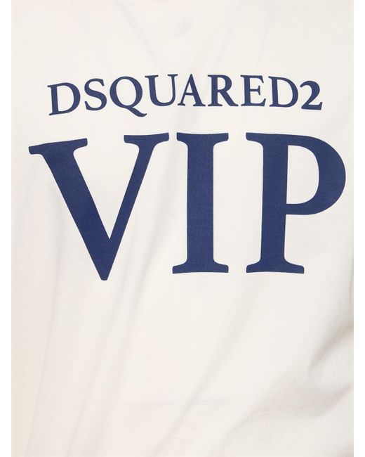 Camiseta de jersey de algodón estampada DSquared² de hombre de color Blue