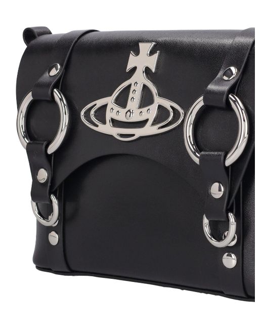 Vivienne Westwood Black Kim Smooth Leather Crossbody Bag