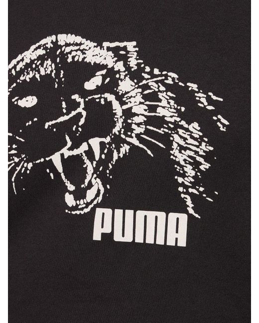 PUMA T-shirt Aus Baumwolle Mit Druck in Black für Herren