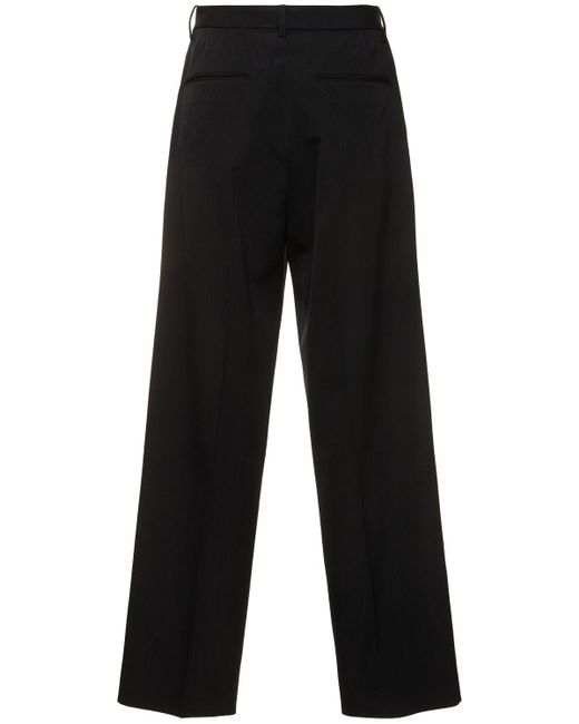 Pantalon en gabardine de laine légère Auralee en coloris Black