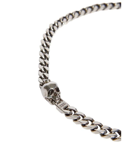 Alexander McQueen Metallic Skull & Chain Necklace for men