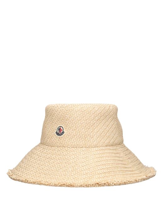 Moncler Natural Raffia Bucket Hat