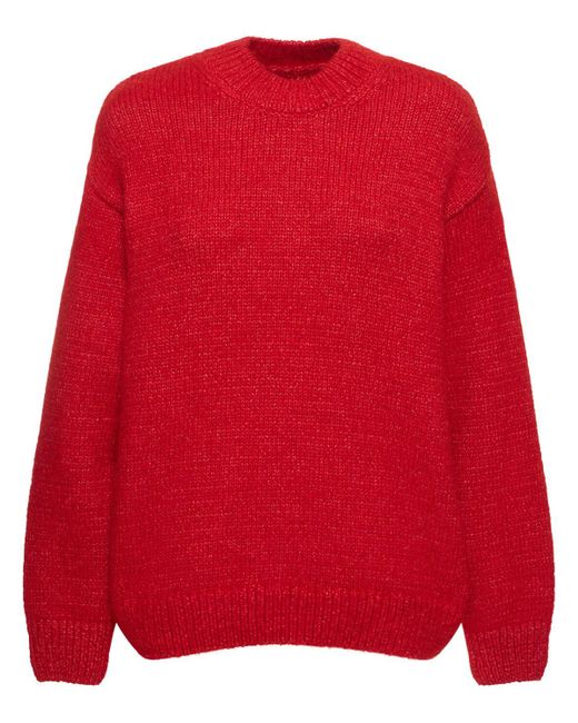 Jacquemus Red La Maille Pavane Wool Blend Logo Sweater