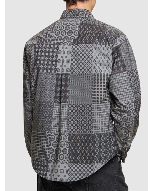 4SDESIGNS Gray Tie Print Reflective Fabric Shirt for men