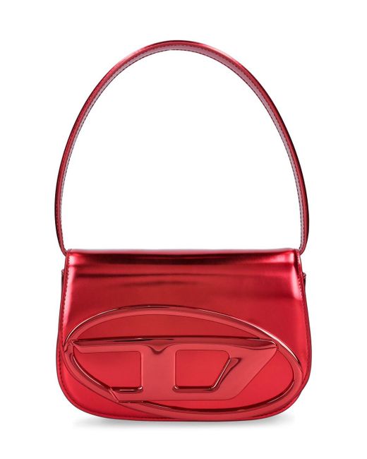 DIESEL Red 1dr Patent Leather Top Handle Bag