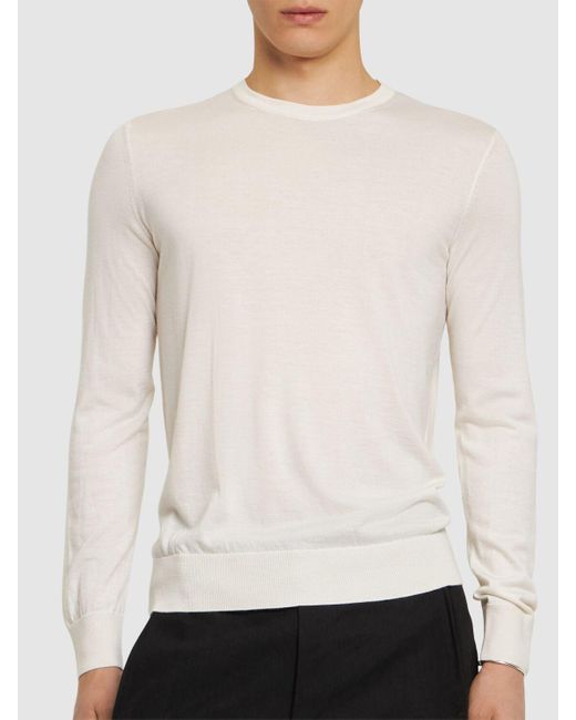 Suéter de cashmere y seda Zegna de hombre de color White