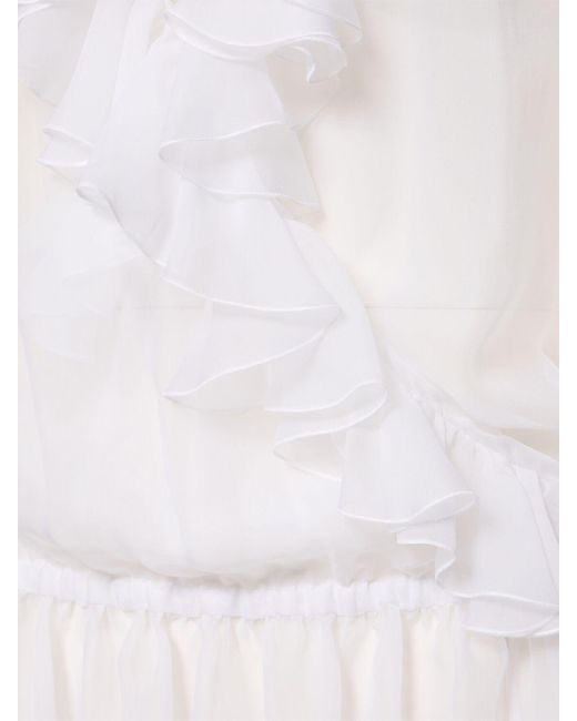 Dolce & Gabbana シルクフリルシャツ White