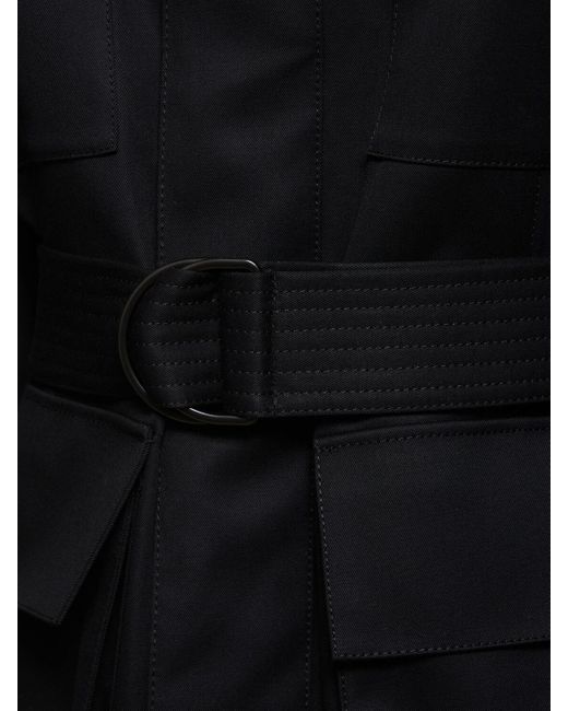 Wardrobe NYC Black Tailored Cotton Drill Military Jacket