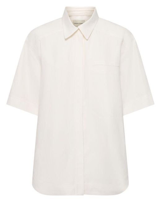 Camicia moheli in viscosa e lino di Loulou Studio in White
