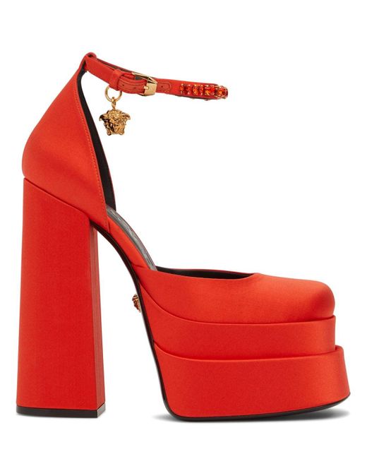 155mm platform satin pumps
