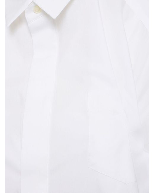 Camicia senza maniche in popeline di misto cotone di Sacai in White