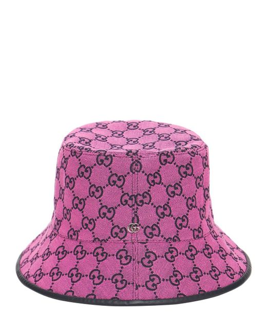 Gucci Purple Gg Multicolor Canvas Bucket Hat