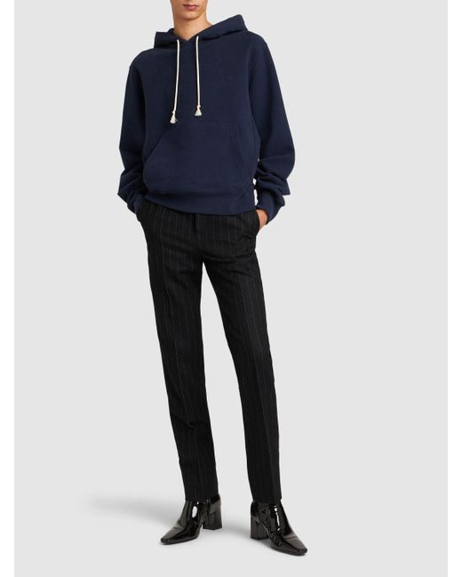 Saint Laurent Blue Cassandre Cotton Hoodie for men