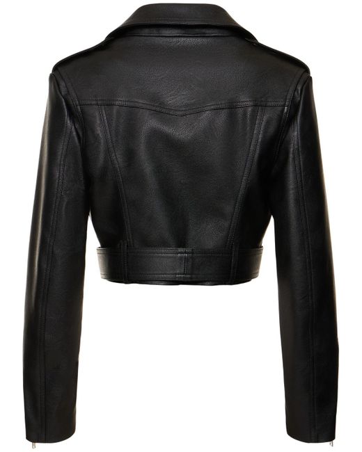 Veste courte en simili-cuir avec ceinture Stella McCartney en coloris Black