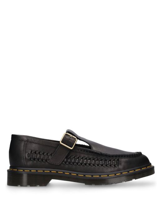 Dr. Martens Black Adrian T Bar Leather Loafers for men