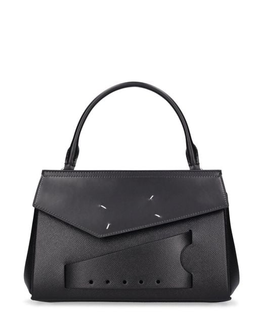 Maison Margiela Black Small Snatched Leather Top Handle Bag
