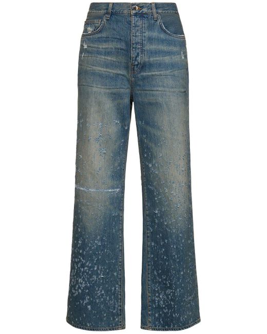 Amiri Blue baggy Cotton Denim Jeans for men