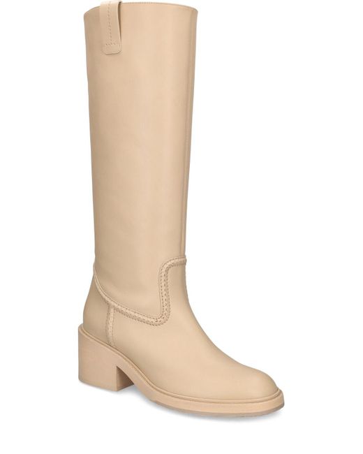 Chloé Natural 60Mm Mallo Leather Tall Boots