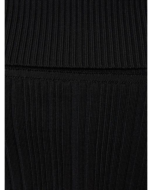 Self-Portrait Black Off-Shoulder Knit Midi Dress