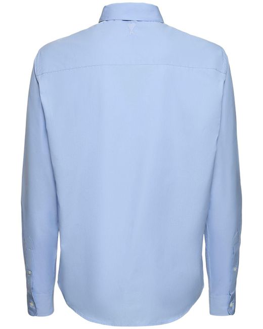 AMI Blue Classic Cotton Poplin Shirt for men