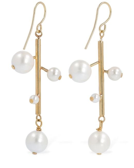 Jil Sander White Blossom 4 Pearl Earrings
