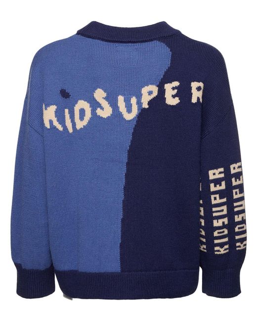 Kidsuper Blue Kidsuper Wool High Neck Sweater for men