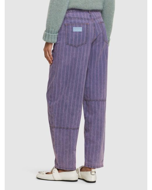 Ganni Purple Striped Starry Jeans