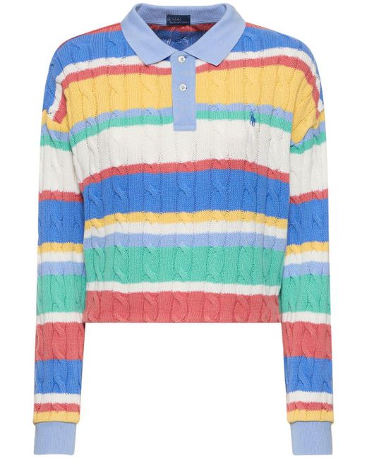Polo Ralph Lauren Blue Polo Striped Long Sleeve Sweater
