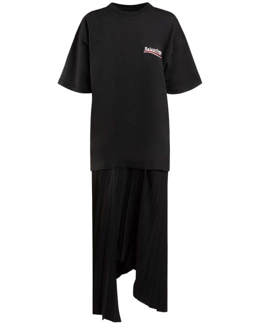 Vestito in nylon plissé di Balenciaga in Black