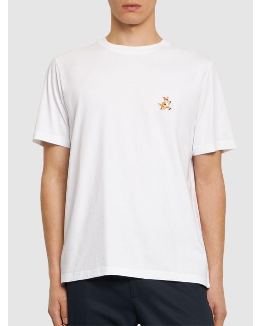 Maison Kitsuné White Speedy Fox Patch Comfort T-shirt for men