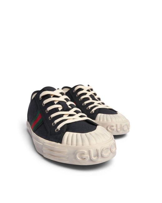 Gucci Black Julio Canvas Web Sneakers for men