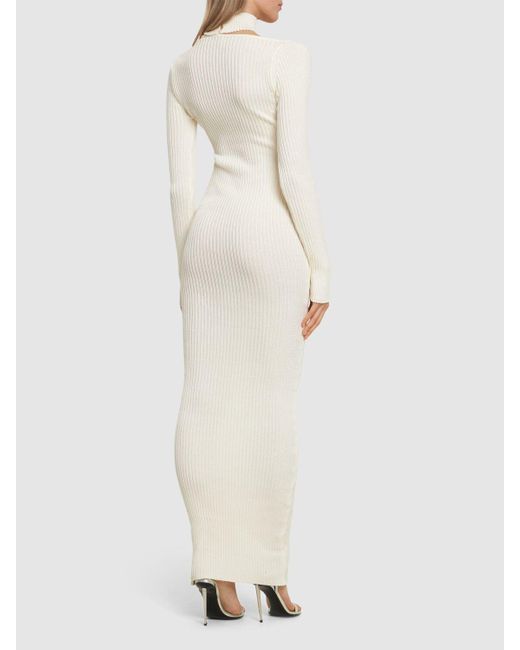 GIUSEPPE DI MORABITO White Cotton Knitted Long Dress
