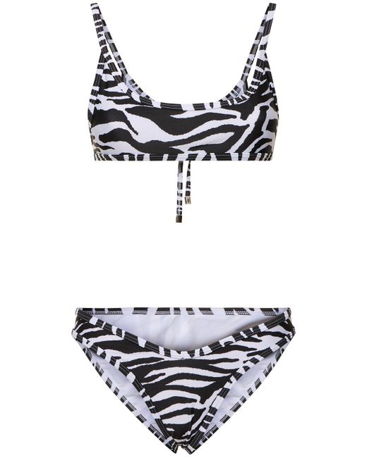 The Attico White Printed Lycra Bikini Set