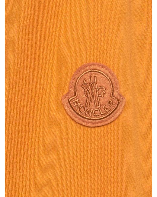 Moncler Orange Logo Cotton T-Shirt for men
