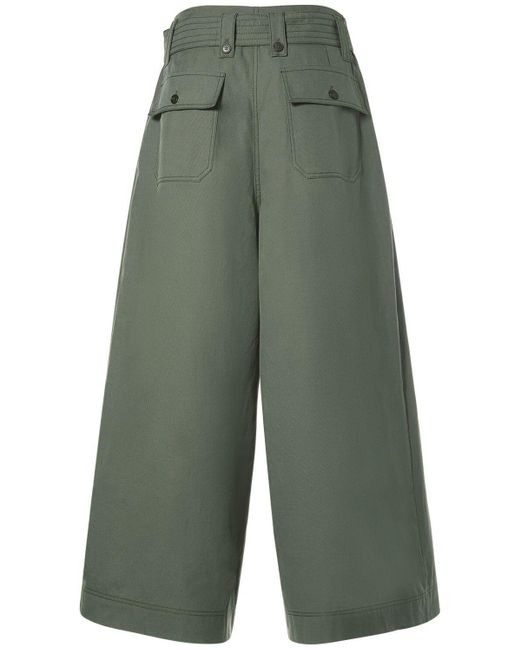 Pantaloni larghi recco in tela di cotone / cintura di Weekend by Maxmara in Green