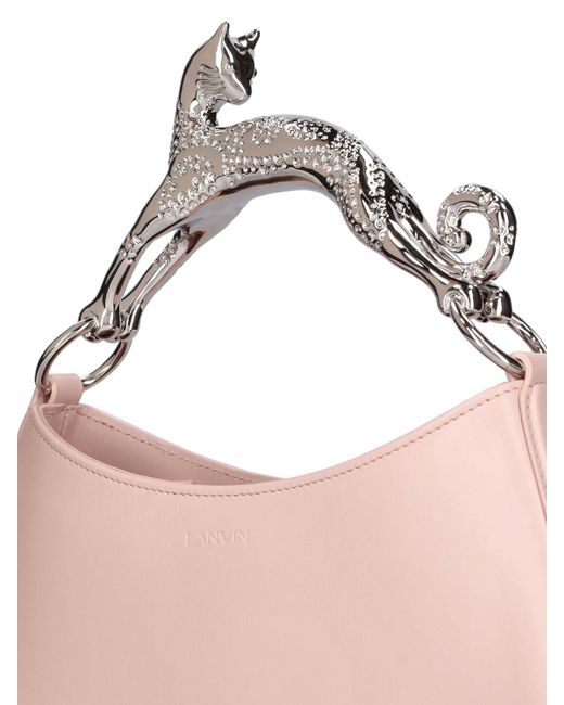 Lanvin Pink Cat Handle Leather Bag