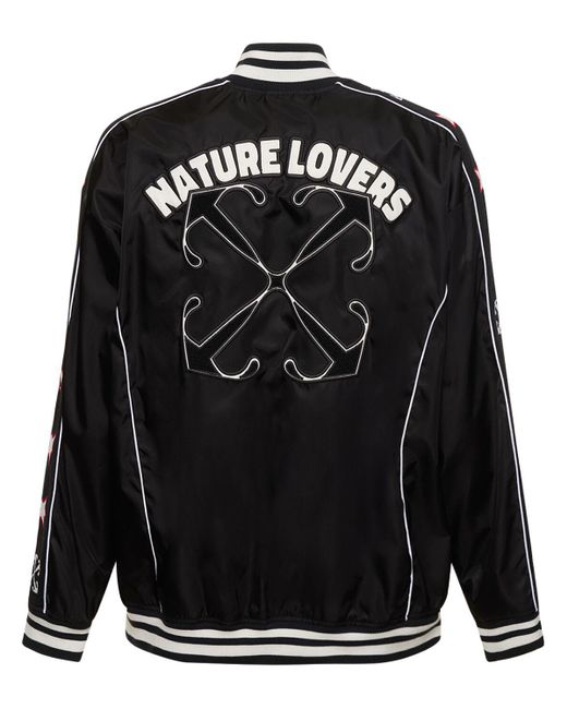 Off-White c/o Virgil Abloh Black Natlover Nylon Varsity Jacket for men