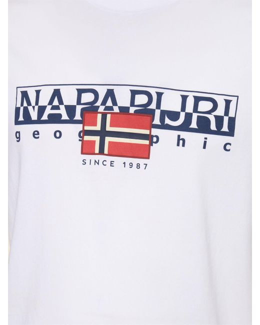 T-shirt en coton s-aylmer Napapijri pour homme en coloris White