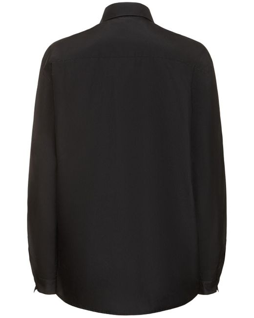 Michael Kors Black Taft-hemd Aus Seide Und Baumwolle