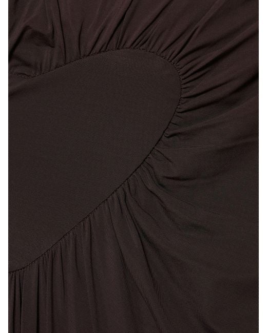Falda midi asimétrica de satén Acne de color Brown