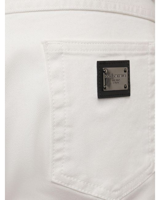 Jeans regular fit in denim washed di Dolce & Gabbana in White da Uomo