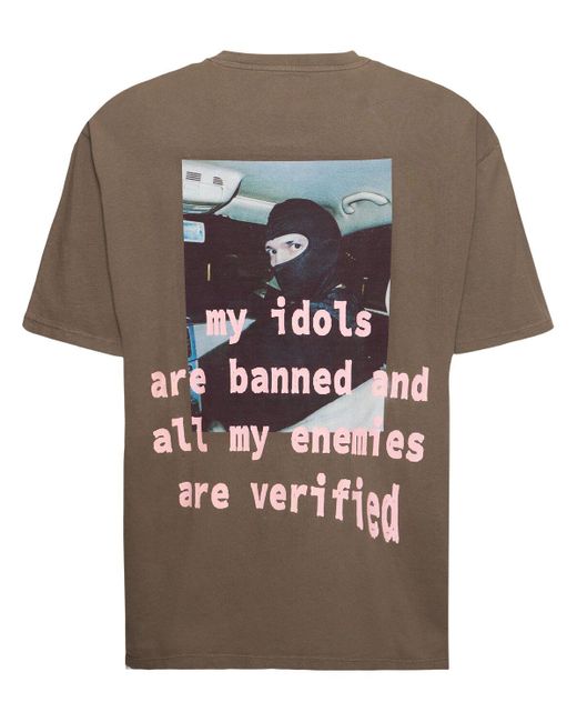 メンズ AMISH ゴシックピグメントtシャツ Brown