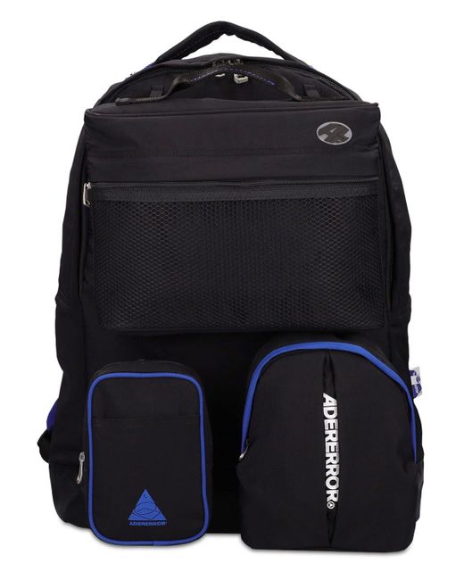 ADER error Logo Nylon Backpack in Blue for Men | Lyst