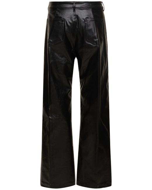 Jeans anchos de denim de algodón Rick Owens de hombre de color Black