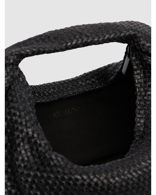 St. Agni Black Mini Handtasche Aus Leder "bon Bon"