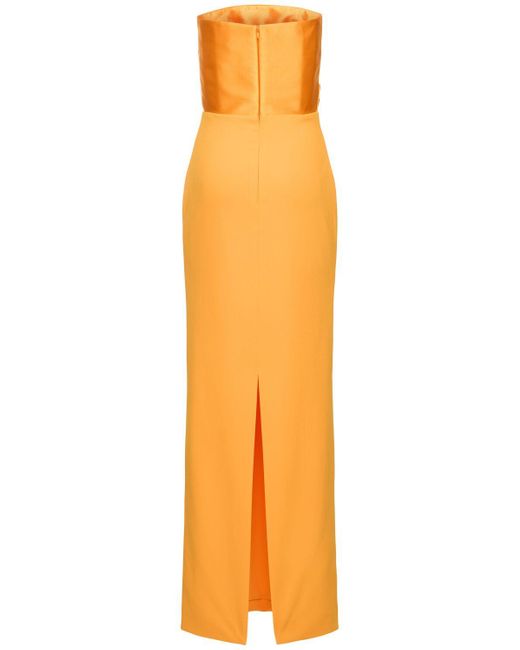 Robe longue en maille de crêpe afra Solace London en coloris Orange
