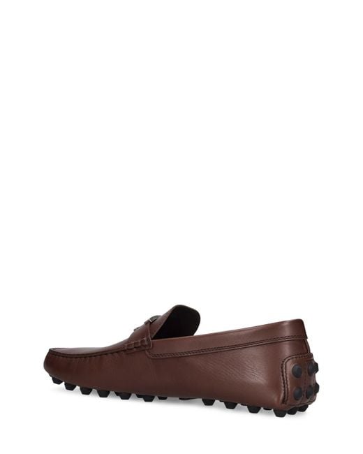 Tod's Brown T Gommino Leather Loafers for men