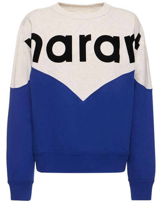 Sweat-shirt en jersey de coton à logo houston Isabel Marant en coloris Blue